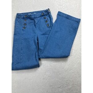 Old Navy Extra High-Rise Sky-Hi Wide Leg Jeans Medium Wash Womens 6 Sailor